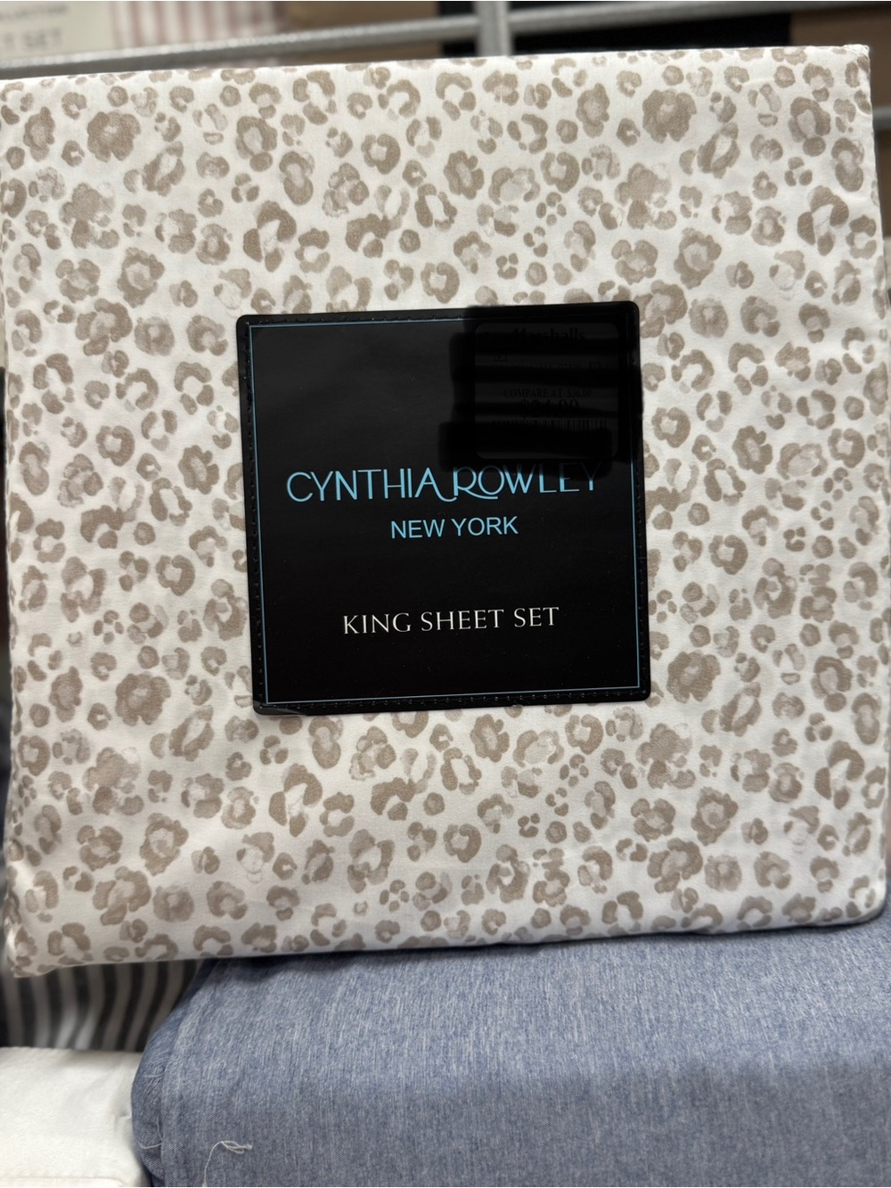 Cynthia Rowley Taupe Leopard King Sheet Set